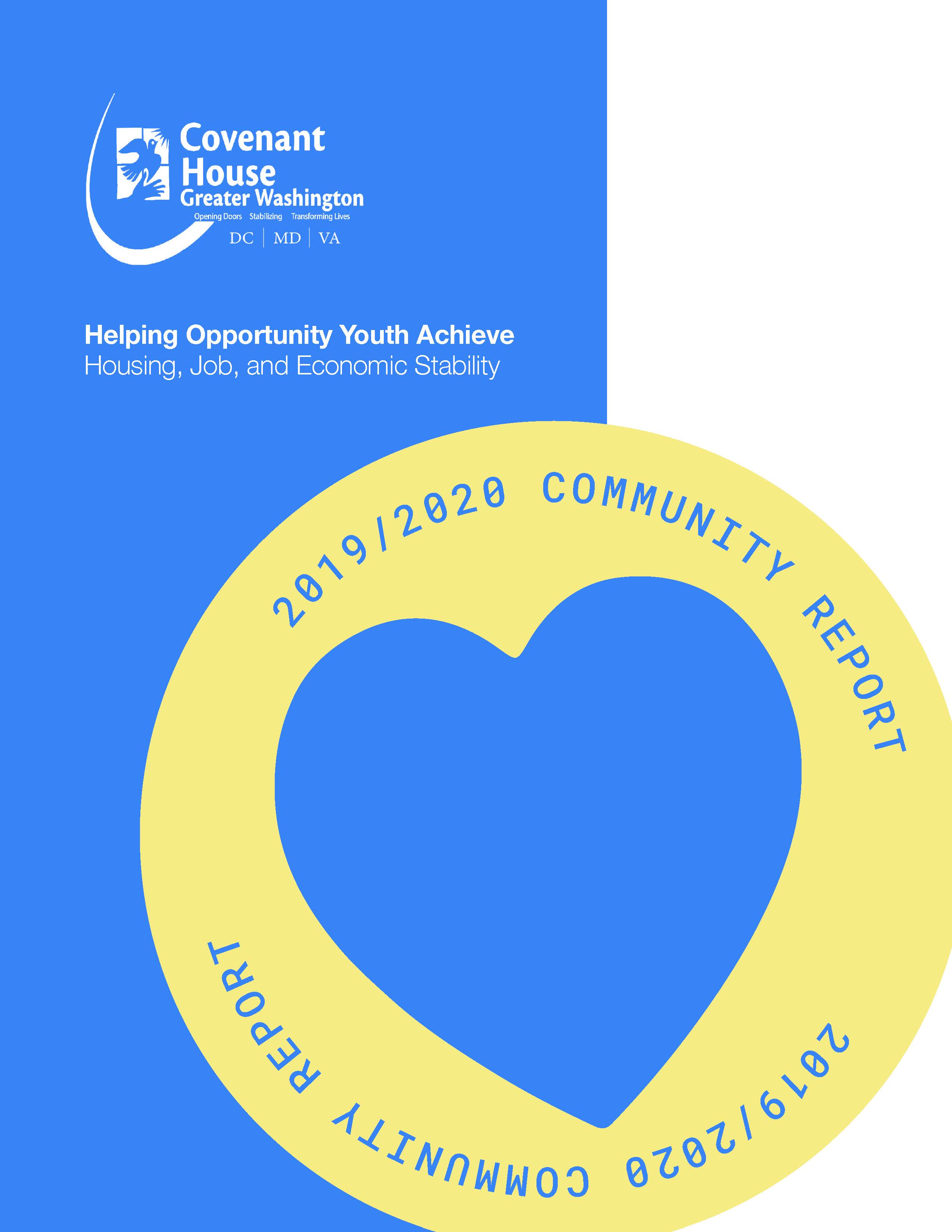 screenshot of the cover design for the Covenant House Annual Report